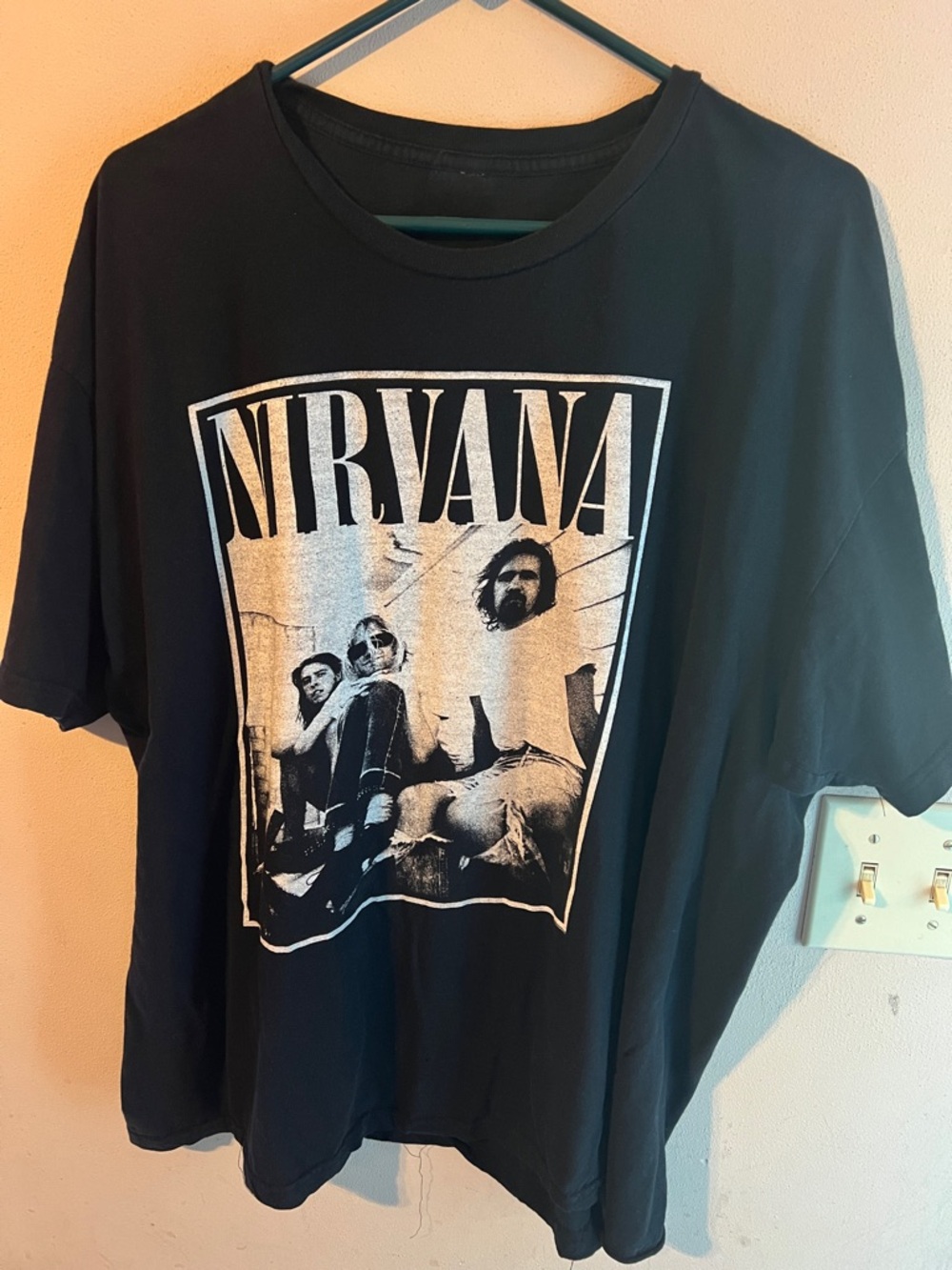 VINTAGE Y2K NIRVANA GRUNGE BAND TEE BLACK WITH DAVE, KURT & KRIST ON FRONT XL